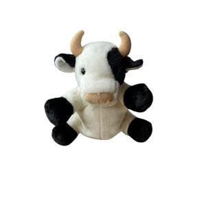RBI Cow Plush Hand Puppet Ron Banafato Inc Sound Moo Stuffed Toy Animal